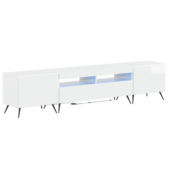 Dulap TV LED cu 5 piese Alb foarte lucios Lemn prelucrat WALTI