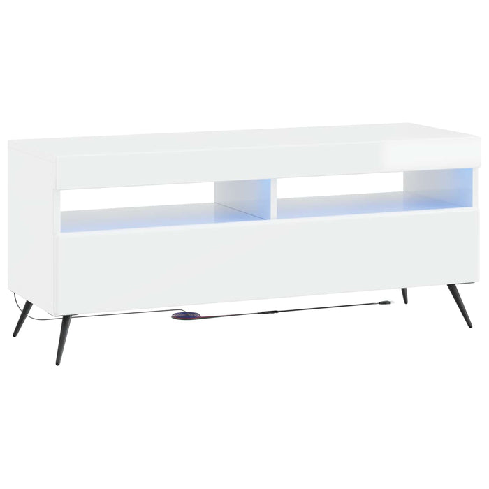 Dulap TV LED cu 5 piese Alb foarte lucios Lemn prelucrat WALTI