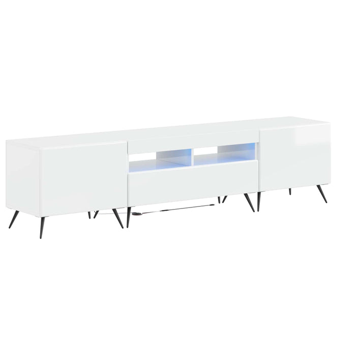 Dulap TV LED cu 5 piese Alb foarte lucios Lemn prelucrat WALTI
