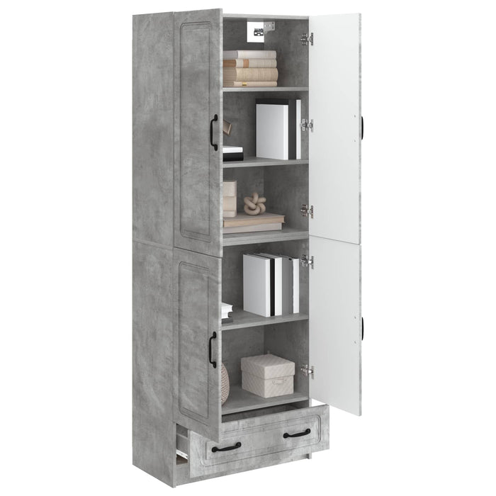 Set de Dulapuri 2 pcs Gri Beton Lemn prelucrat WALTI