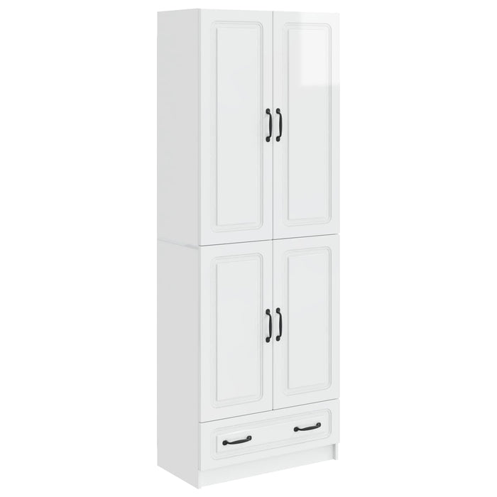 Set de Dulapuri 2 pcs Alb foarte lucios Lemn prelucrat WALTI