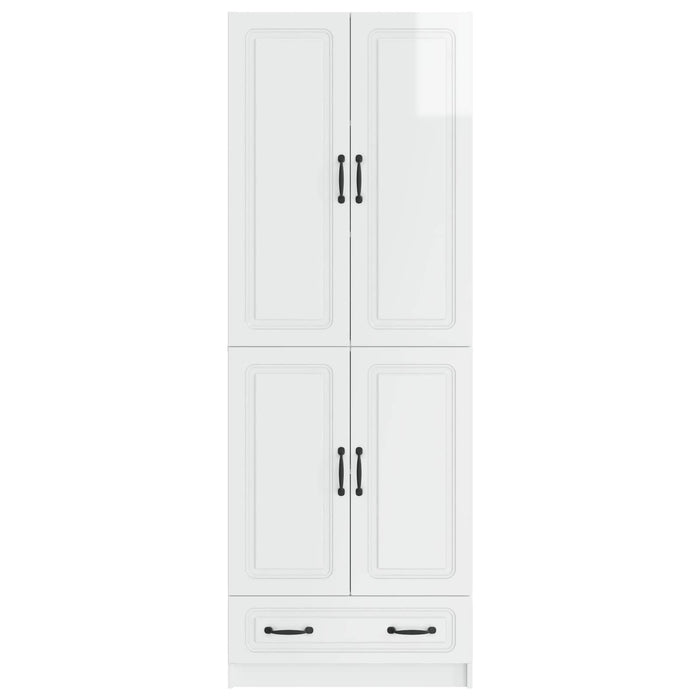 Set de Dulapuri 2 pcs Alb foarte lucios Lemn prelucrat WALTI