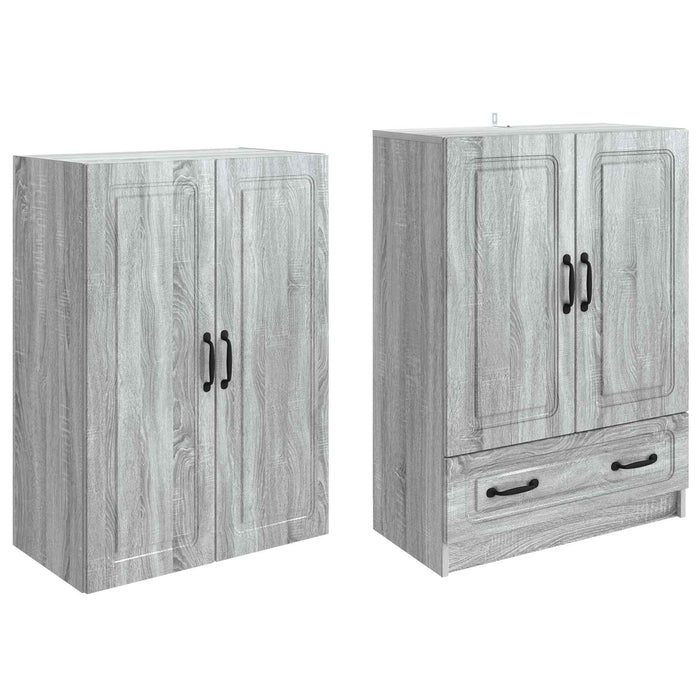 Set de Dulapuri 2 pcs Sonoma gri Lemn prelucrat WALTI