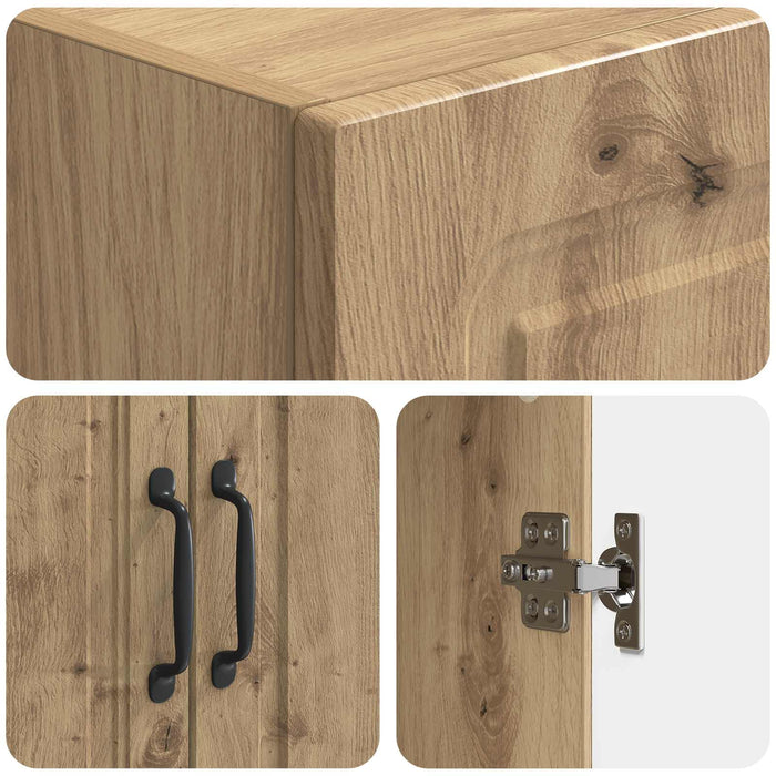 Set de Dulapuri 2 pcs Stejar Artizanal Lemn prelucrat WALTI