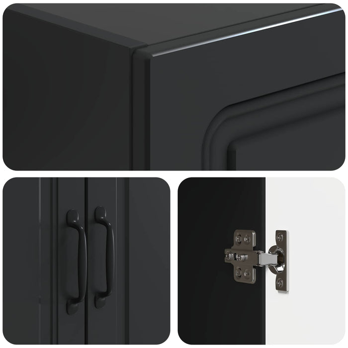 Set de Dulapuri 2 pcs Negru Lemn prelucrat WALTI