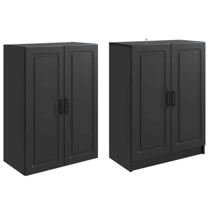 Set de Dulapuri 2 pcs Negru Lemn prelucrat WALTI