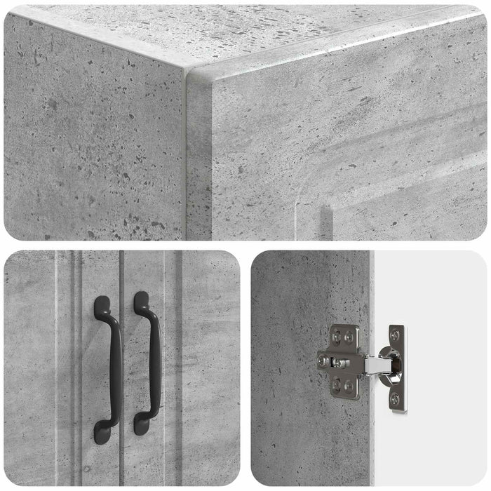 Set de Dulapuri 2 pcs Gri Beton Lemn prelucrat WALTI