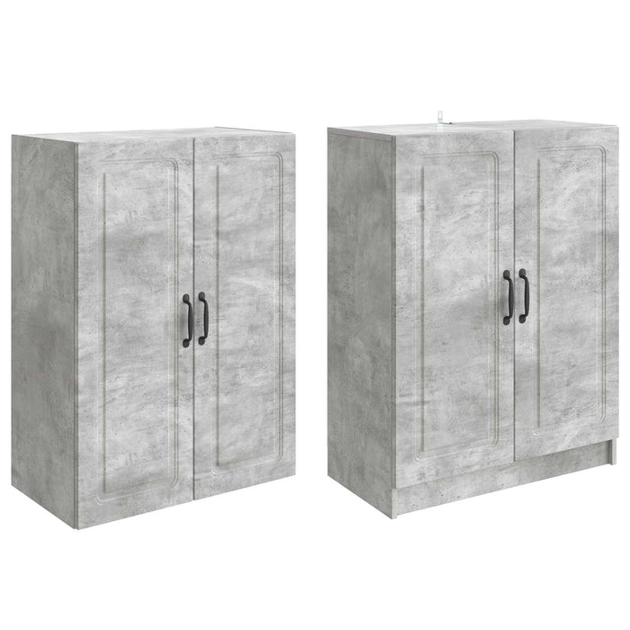 Set de Dulapuri 2 pcs Gri Beton Lemn prelucrat WALTI