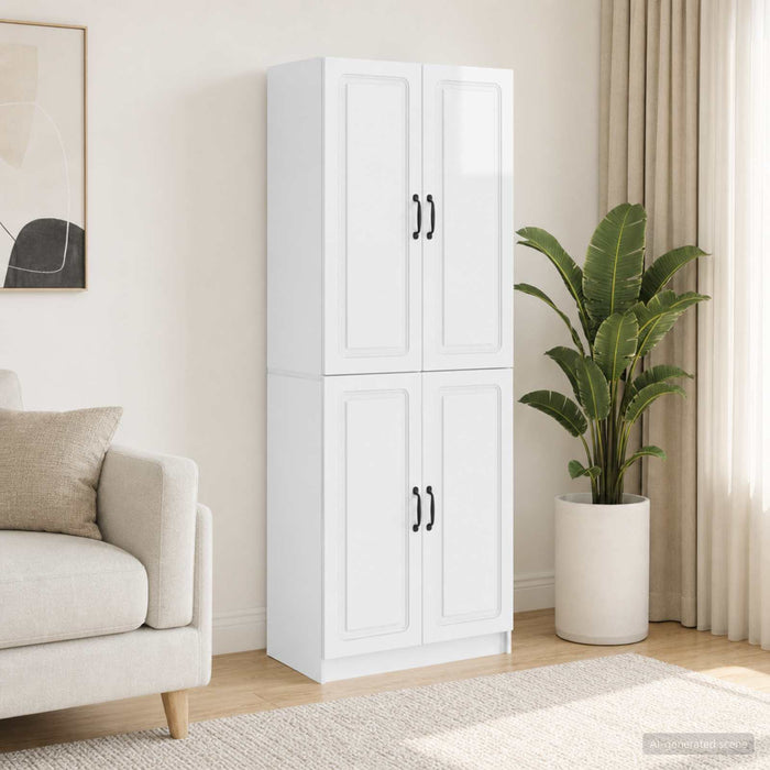 Set de Dulapuri 2 pcs Alb foarte lucios Lemn prelucrat - WALTI WALTI