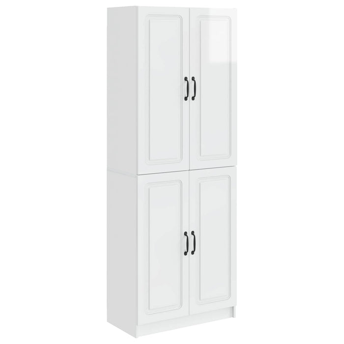 Set de Dulapuri 2 pcs Alb foarte lucios Lemn prelucrat WALTI