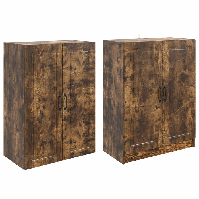Set de Dulapuri 2 pcs Stejar fumuriu Lemn prelucrat WALTI