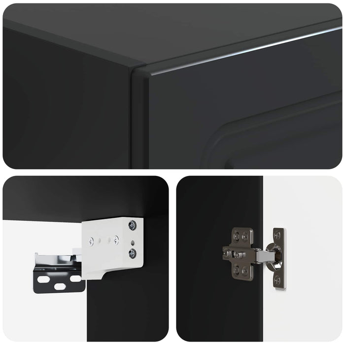 Set de Dulapuri 2 pcs Negru Lemn prelucrat WALTI