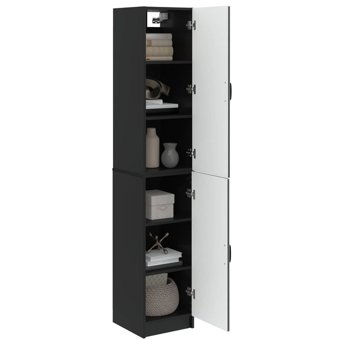 Set de Dulapuri 2 pcs Negru Lemn prelucrat WALTI