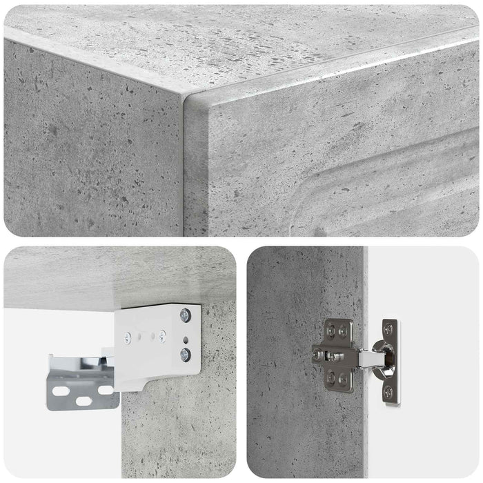 Set de Dulapuri 2 pcs Gri Beton Lemn prelucrat WALTI