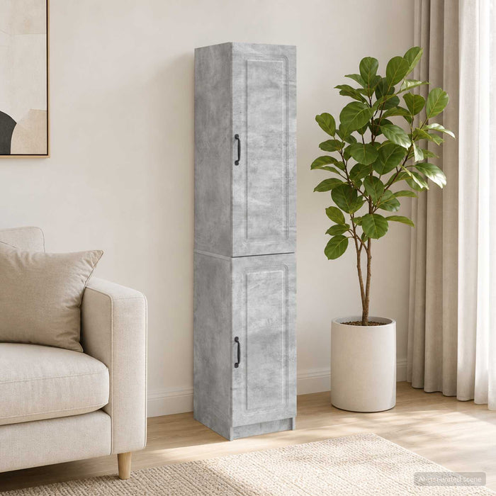 Set de Dulapuri 2 pcs Gri Beton Lemn prelucrat - WALTI WALTI