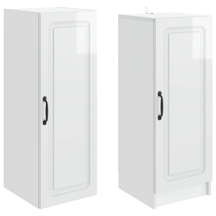 Set de Dulapuri 2 pcs Alb foarte lucios Lemn prelucrat WALTI