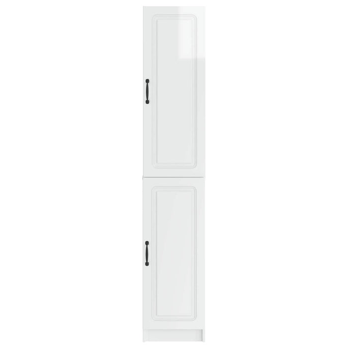 Set de Dulapuri 2 pcs Alb foarte lucios Lemn prelucrat WALTI