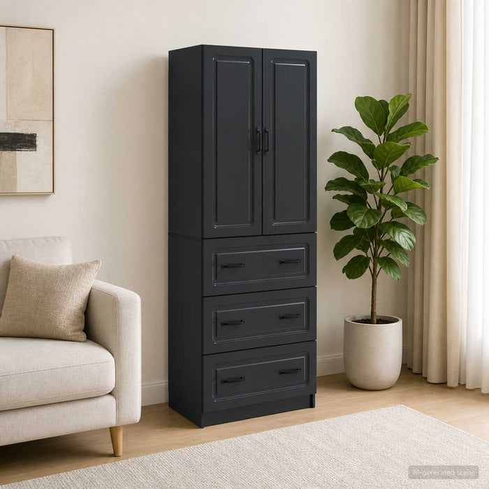Set de Dulapuri 2 pcs Negru 66 x 34,5 x 87 cm Lemn prelucrat - WALTI WALTI
