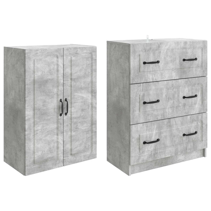 Set de Dulapuri 2 pcs Gri Beton 66 x 34,5 x 87 cm - WALTI WALTI
