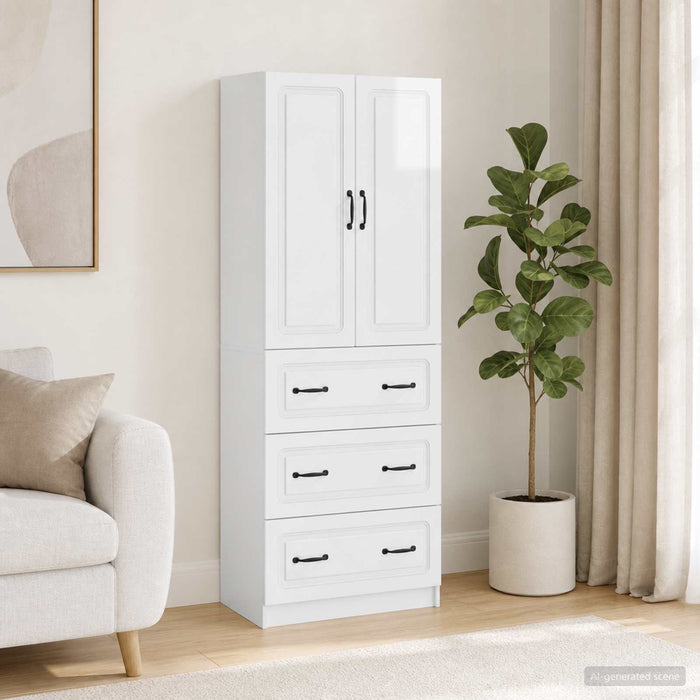 Set de Dulapuri 2 pcs Alb foarte lucios 66 x 34,5 x 87 cm - WALTI WALTI