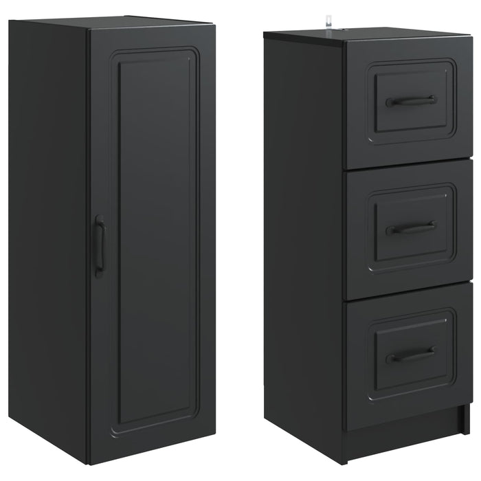 Set de Dulapuri 2 pcs Negru 33 x 34,5 x 87 cm Lemn prelucrat - WALTI WALTI