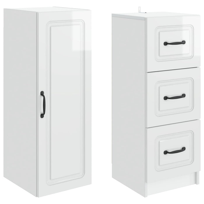 Set de Dulapuri 2 pcs Alb foarte lucios 33 x 34,5 x 87 cm - WALTI WALTI