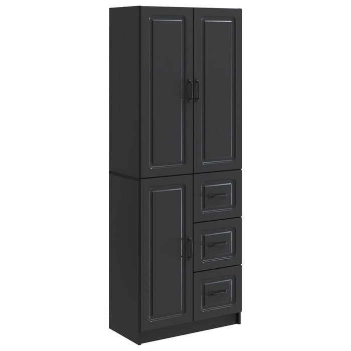 Set de Dulapuri 2 pcs Negru Lemn prelucrat WALTI