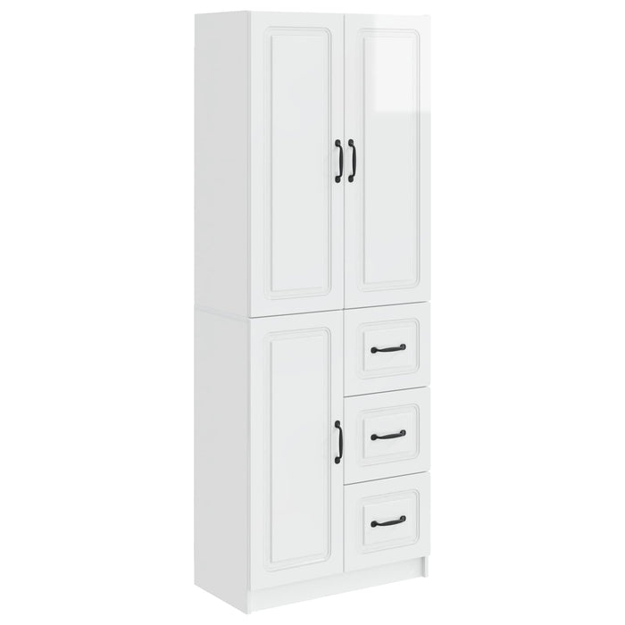 Set de Dulapuri 2 pcs Alb foarte lucios Lemn prelucrat WALTI