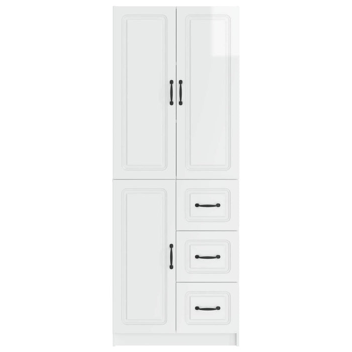 Set de Dulapuri 2 pcs Alb foarte lucios Lemn prelucrat WALTI