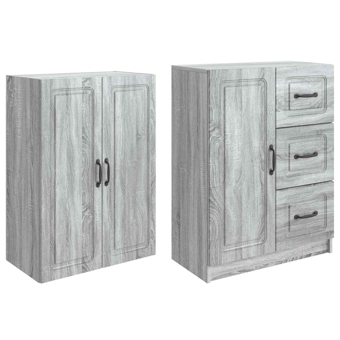 Set de Dulapuri 2 pcs Sonoma gri Lemn prelucrat WALTI