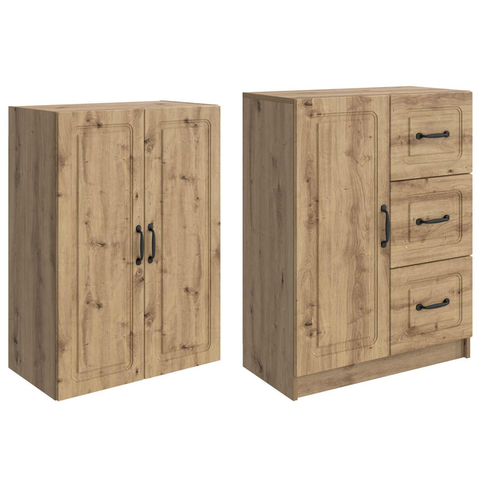 Set de Dulapuri 2 pcs Stejar Artizanal Lemn prelucrat WALTI