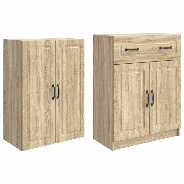 Set de Dulapuri 2 pcs Stejar Sonoma Lemn prelucrat WALTI
