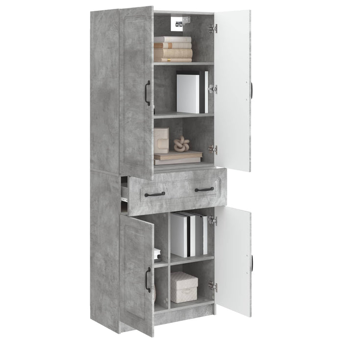 Set de Dulapuri 2 pcs Gri Beton Lemn prelucrat WALTI
