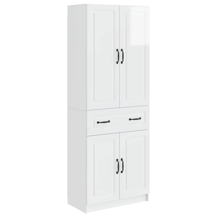 Set de Dulapuri 2 pcs Alb foarte lucios Lemn prelucrat WALTI