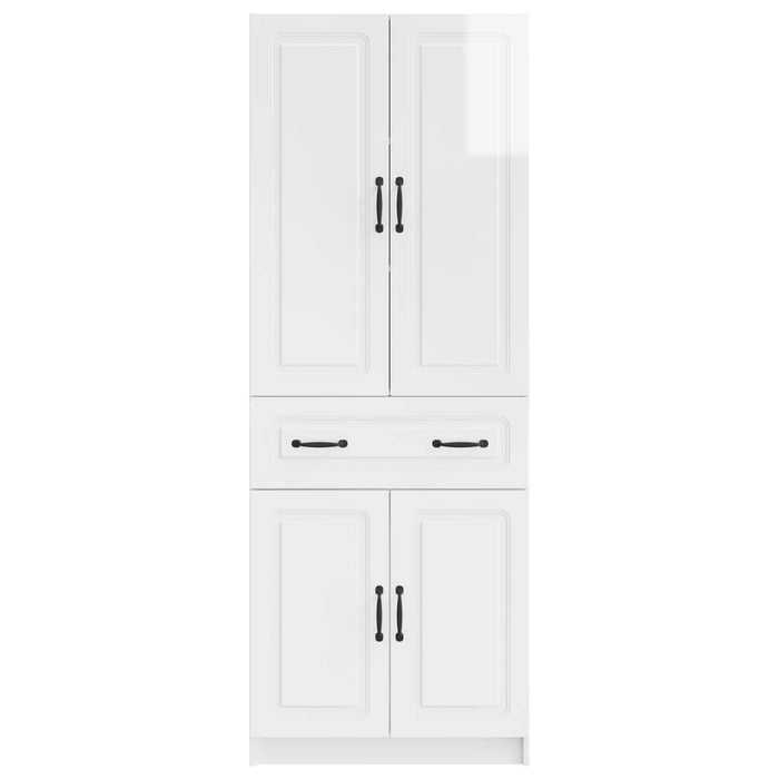Set de Dulapuri 2 pcs Alb foarte lucios Lemn prelucrat WALTI