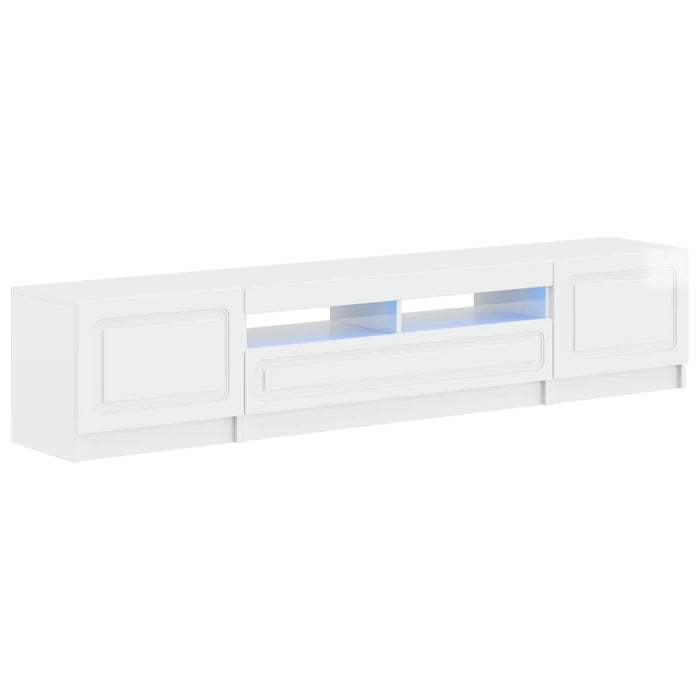 Dulap TV LED cu 5 piese Alb foarte lucios Lemn prelucrat WALTI