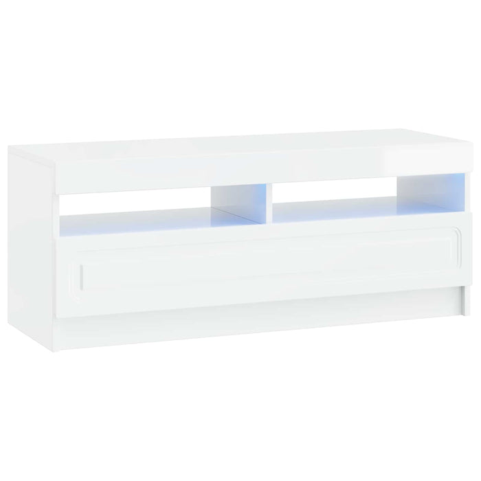 Dulap TV LED cu 5 piese Alb foarte lucios Lemn prelucrat WALTI