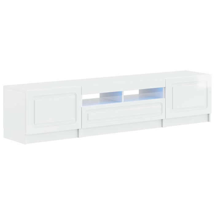 Dulap TV LED cu 5 piese Alb foarte lucios Lemn prelucrat WALTI
