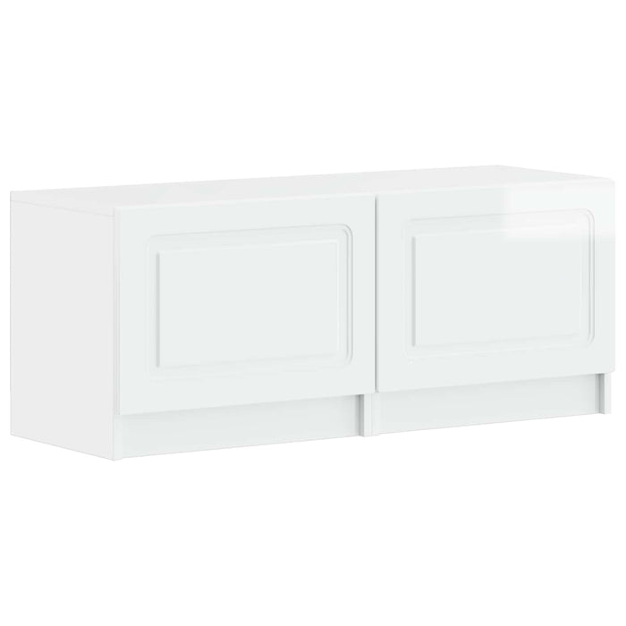 Dulap TV LED cu 5 piese Alb foarte lucios Lemn prelucrat WALTI