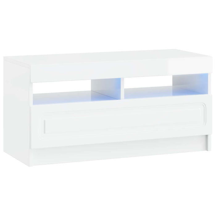 Dulap TV LED cu 5 piese Alb foarte lucios Lemn prelucrat WALTI