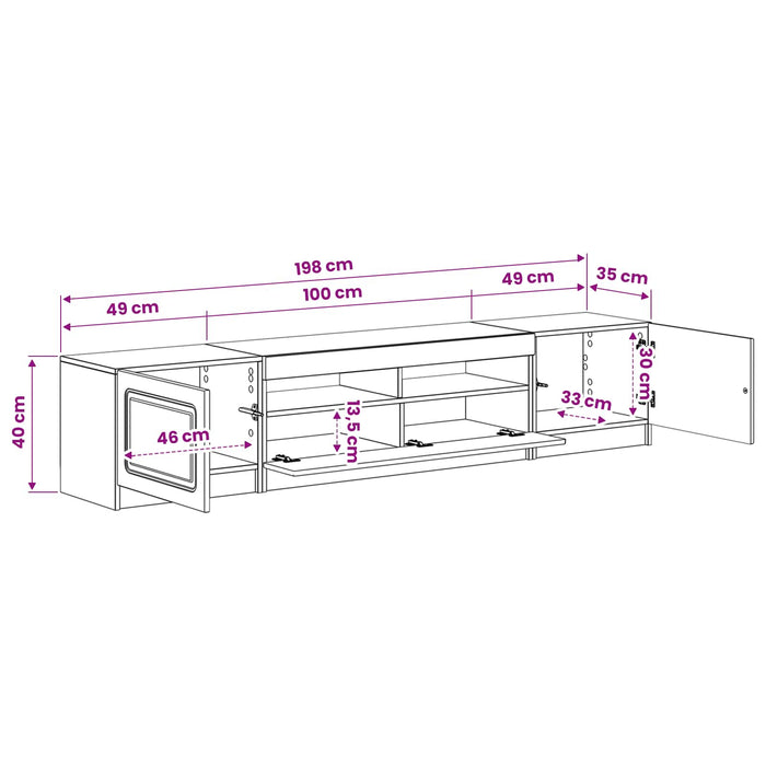 Dulap TV LED cu 5 piese Lemn vechi Lemn prelucrat WALTI