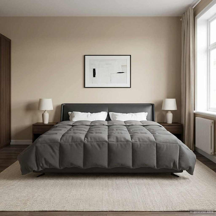 Duvet complet pe tot parcursul anului Gri deschis 240 x 260 cm - WALTI WALTI