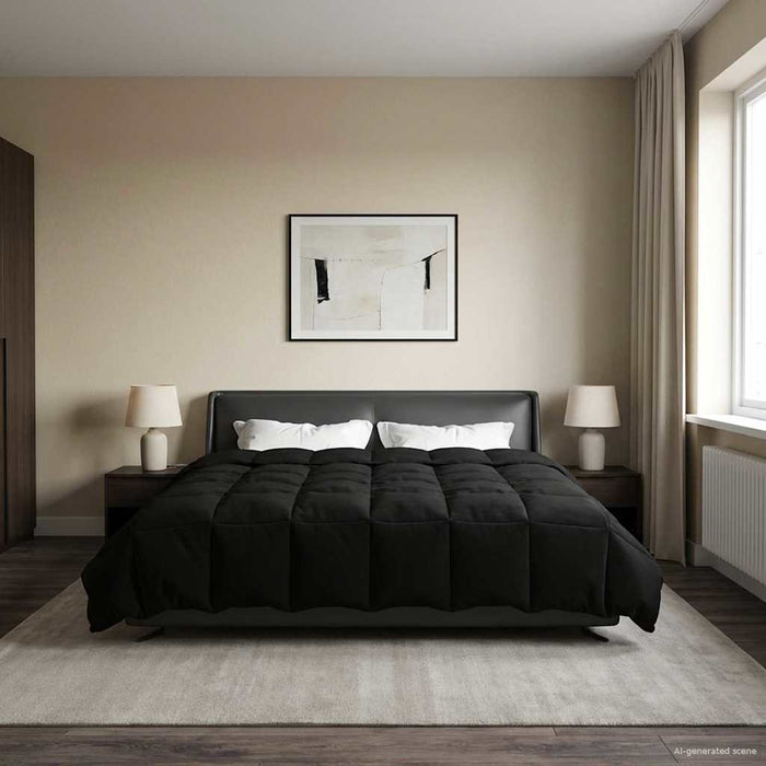 Duvet complet pe tot parcursul anului Patos Negru 200 x 200 cm - WALTI WALTI