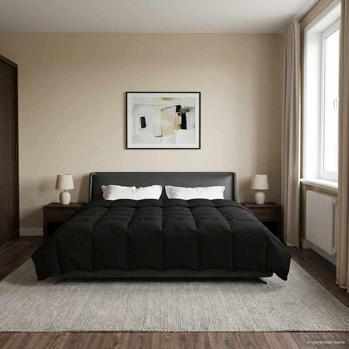 Duvet complet pe tot parcursul anului Patos Negru 200 x 240 cm - WALTI WALTI