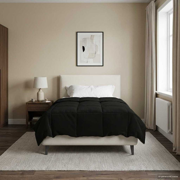 Duvet complet pe tot parcursul anului Patos Negru 140 x 220 cm - WALTI WALTI