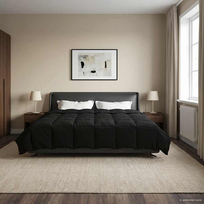 Duvet complet pe tot parcursul anului Patos Negru 220 x 240 cm - WALTI WALTI
