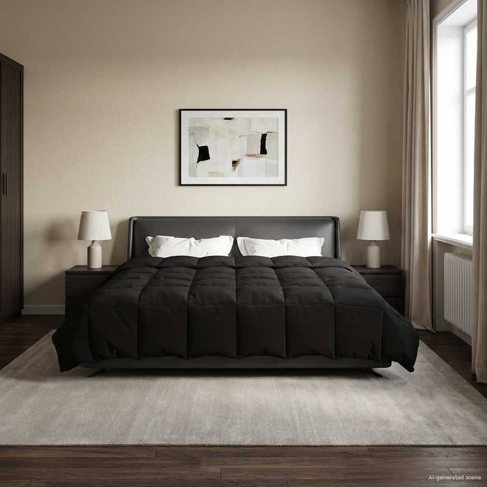 Duvet complet pe tot parcursul anului Patos Negru 220 x 260 cm - WALTI WALTI