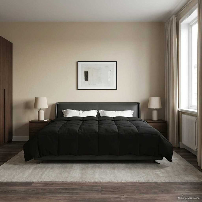 Duvet de iarnă Patos Negru 200 x 200 cm Microfibră - WALTI WALTI