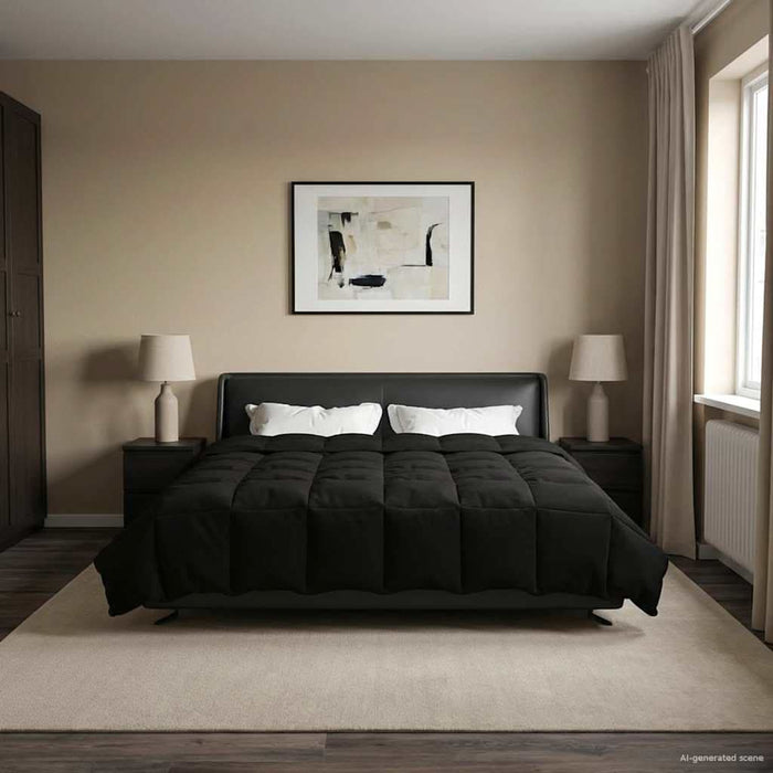 Duvet de iarnă Patos Negru 200 x 240 cm Microfibră - WALTI WALTI