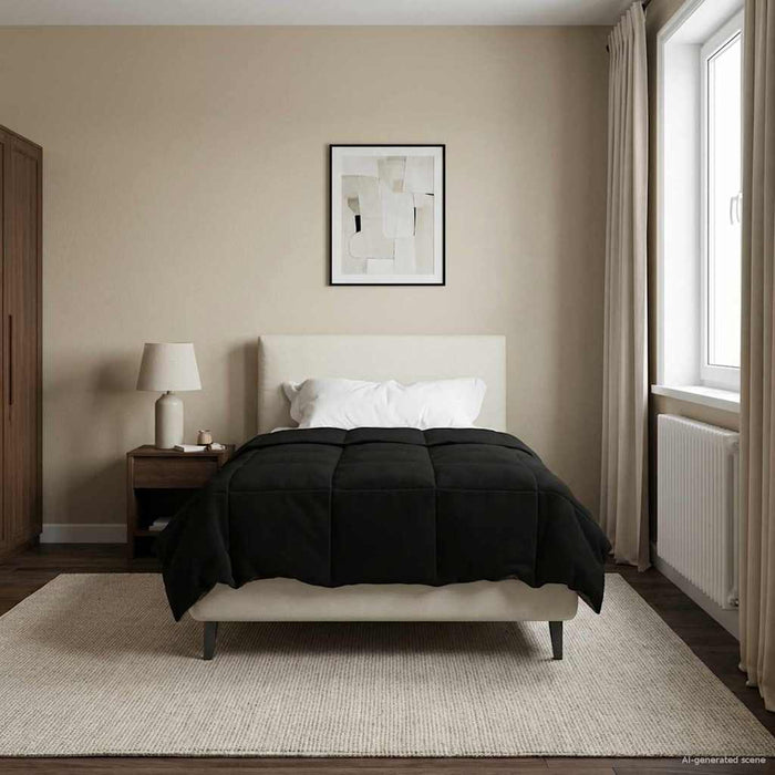 Duvet de iarnă Patos Negru 135 x 220 cm Microfibră - WALTI WALTI